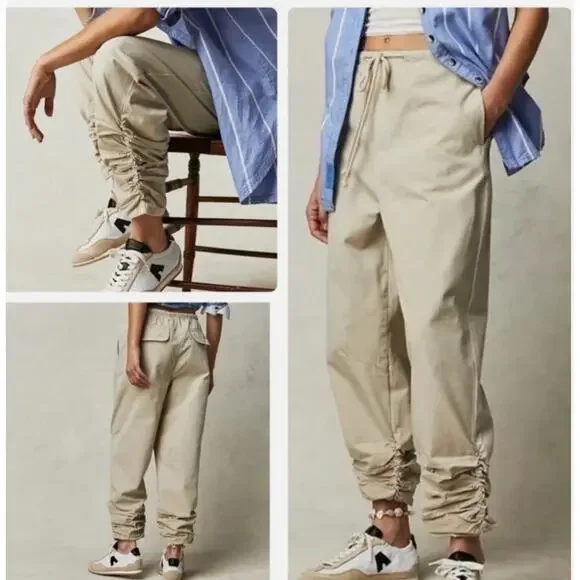 Free People New Light Parachute Pants Black Size Large NWT - Picture 12 of 13